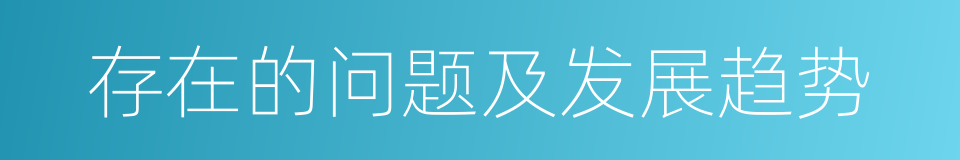 存在的问题及发展趋势的同义词