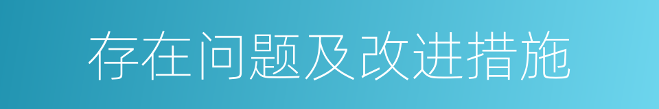 存在问题及改进措施的同义词