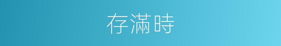 存滿時的同義詞