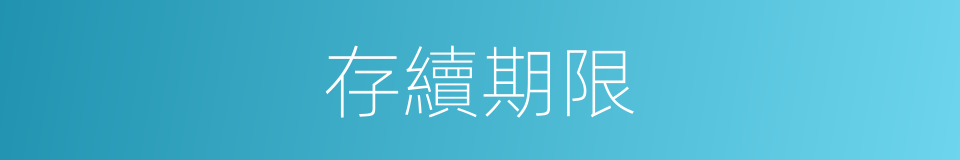 存續期限的意思