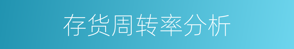 存货周转率分析的同义词