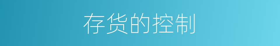 存货的控制的同义词