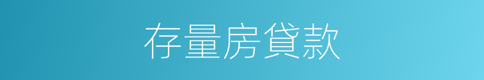 存量房貸款的同義詞