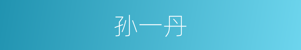 孙一丹的同义词