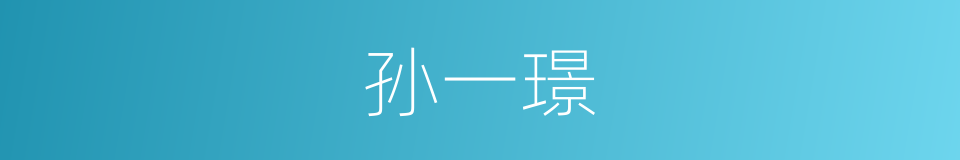 孙一璟的同义词