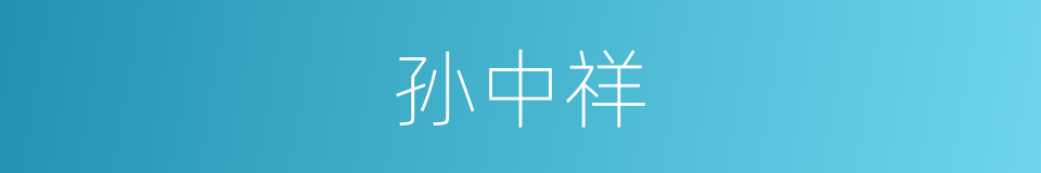 孙中祥的同义词