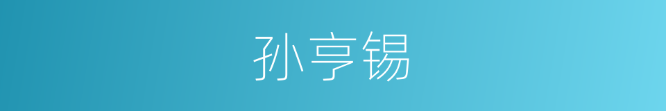 孙亨锡的同义词