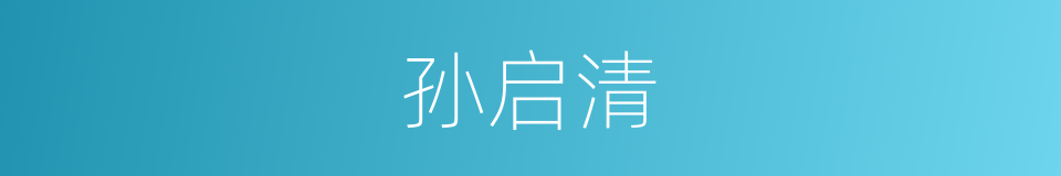 孙启清的同义词