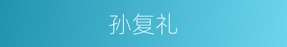 孙复礼的同义词