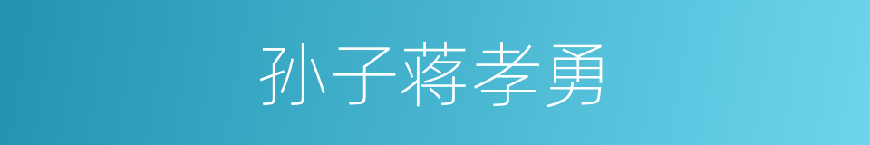 孙子蒋孝勇的同义词