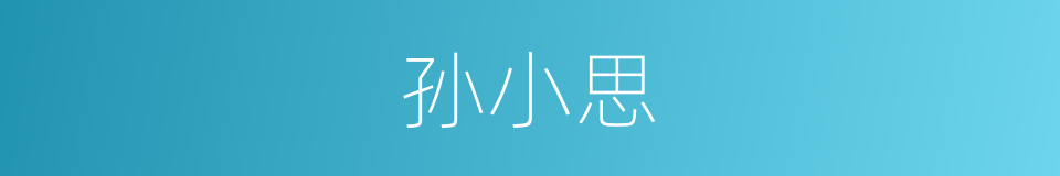 孙小思的同义词