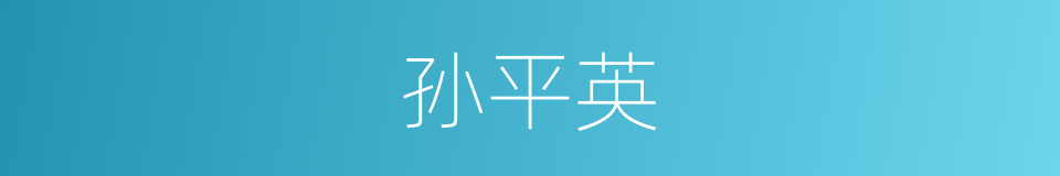 孙平英的同义词