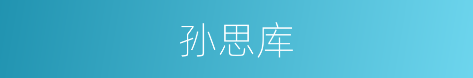 孙思库的同义词