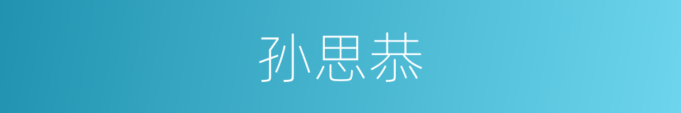 孙思恭的同义词