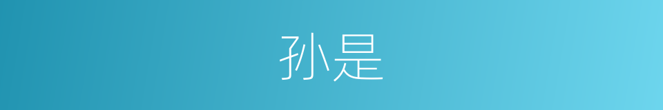 孙是的意思