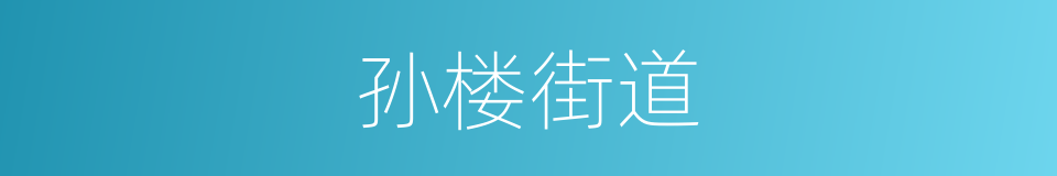 孙楼街道的同义词