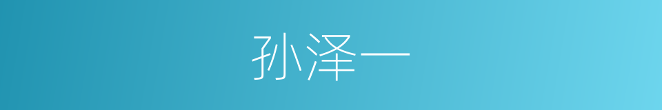 孙泽一的同义词
