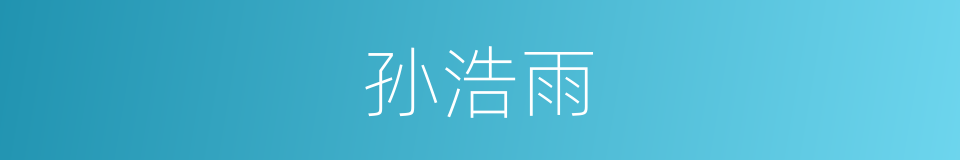 孙浩雨的同义词