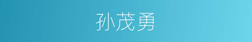孙茂勇的同义词