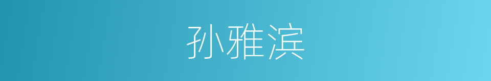 孙雅滨的同义词