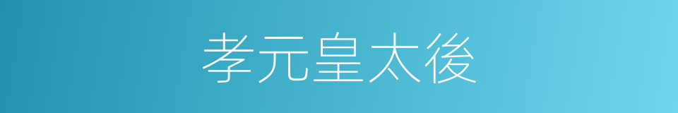 孝元皇太後的同義詞