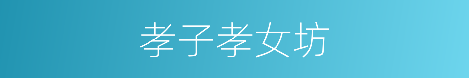 孝子孝女坊的同义词