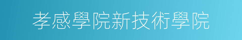 孝感學院新技術學院的同義詞