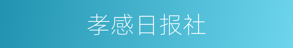 孝感日报社的同义词