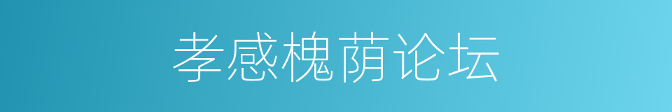 孝感槐荫论坛的同义词