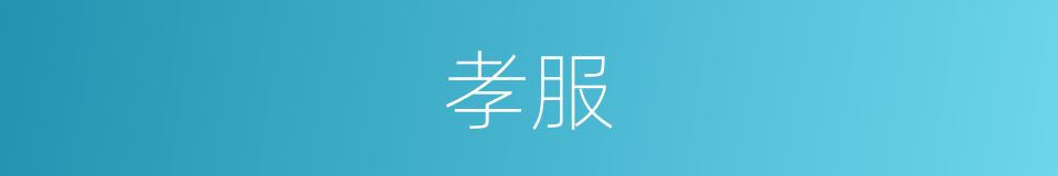 孝服的意思