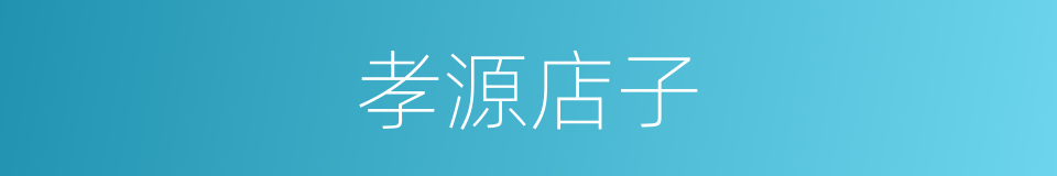 孝源店子的同义词