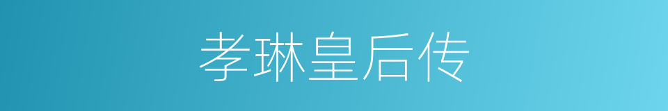 孝琳皇后传的同义词