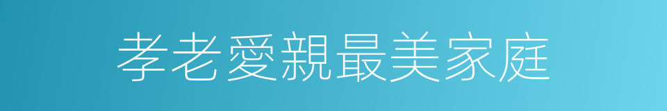孝老愛親最美家庭的同義詞