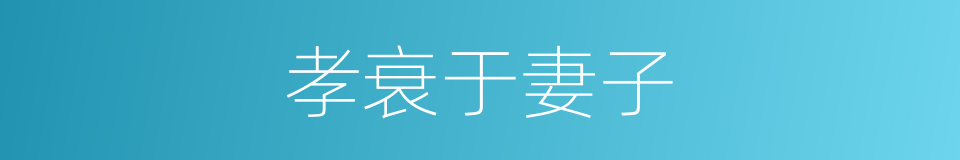 孝衰于妻子的同义词
