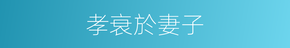 孝衰於妻子的同義詞