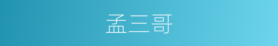 孟三哥的同义词