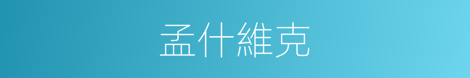 孟什維克的意思
