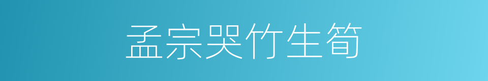 孟宗哭竹生筍的同義詞