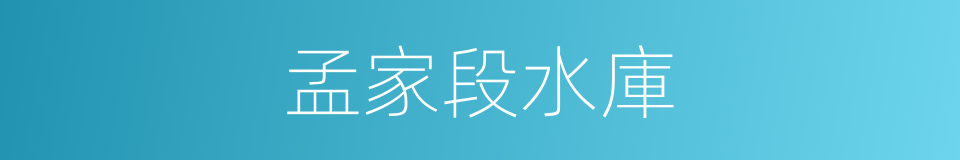孟家段水庫的同義詞