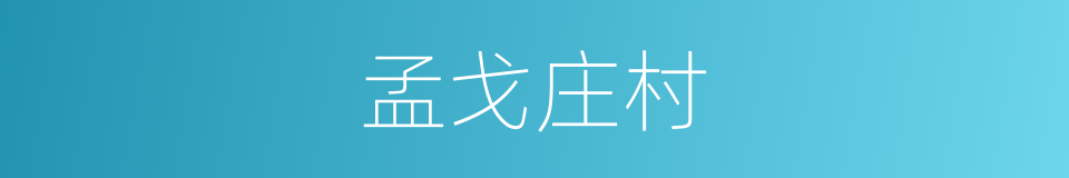 孟戈庄村的同义词