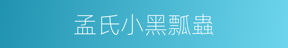 孟氏小黑瓢蟲的同義詞