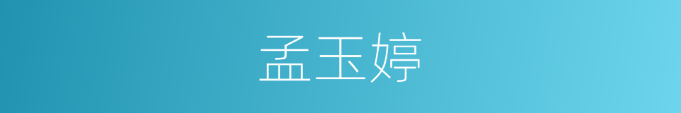 孟玉婷的同义词