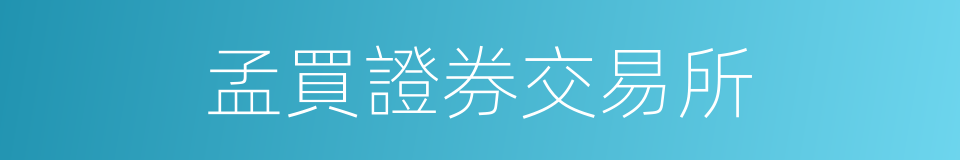 孟買證券交易所的同義詞