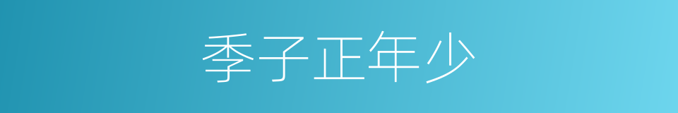 季子正年少的同义词