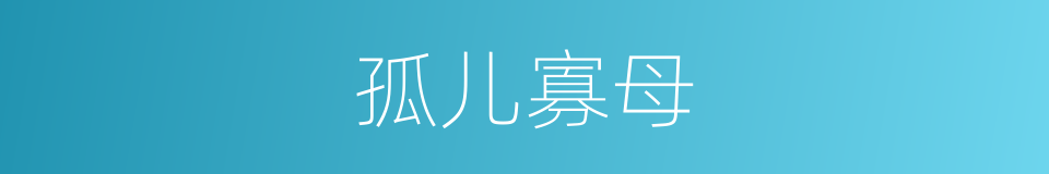 孤儿寡母的意思