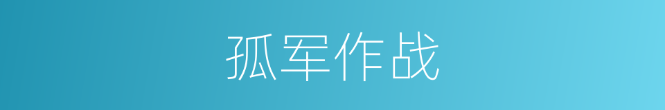 孤军作战的意思