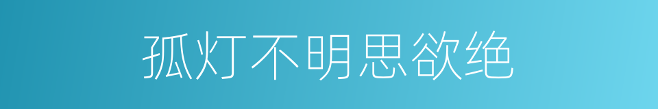 孤灯不明思欲绝的同义词