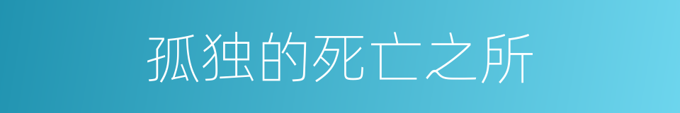 孤独的死亡之所的同义词