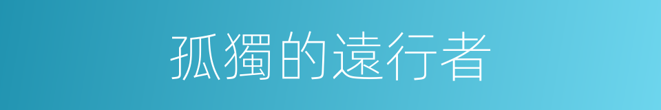 孤獨的遠行者的同義詞