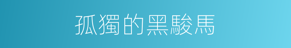 孤獨的黑駿馬的同義詞